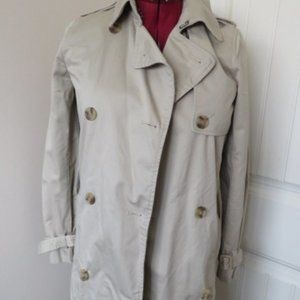 GAP Unisex Tan Double Breasted Trench Raincoat Lined XS (K362)